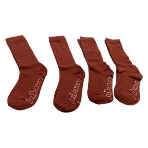 4 Pack of Mid-Calf Ribbed Socks with Anti-Slip Grips for School Uniform, Sports